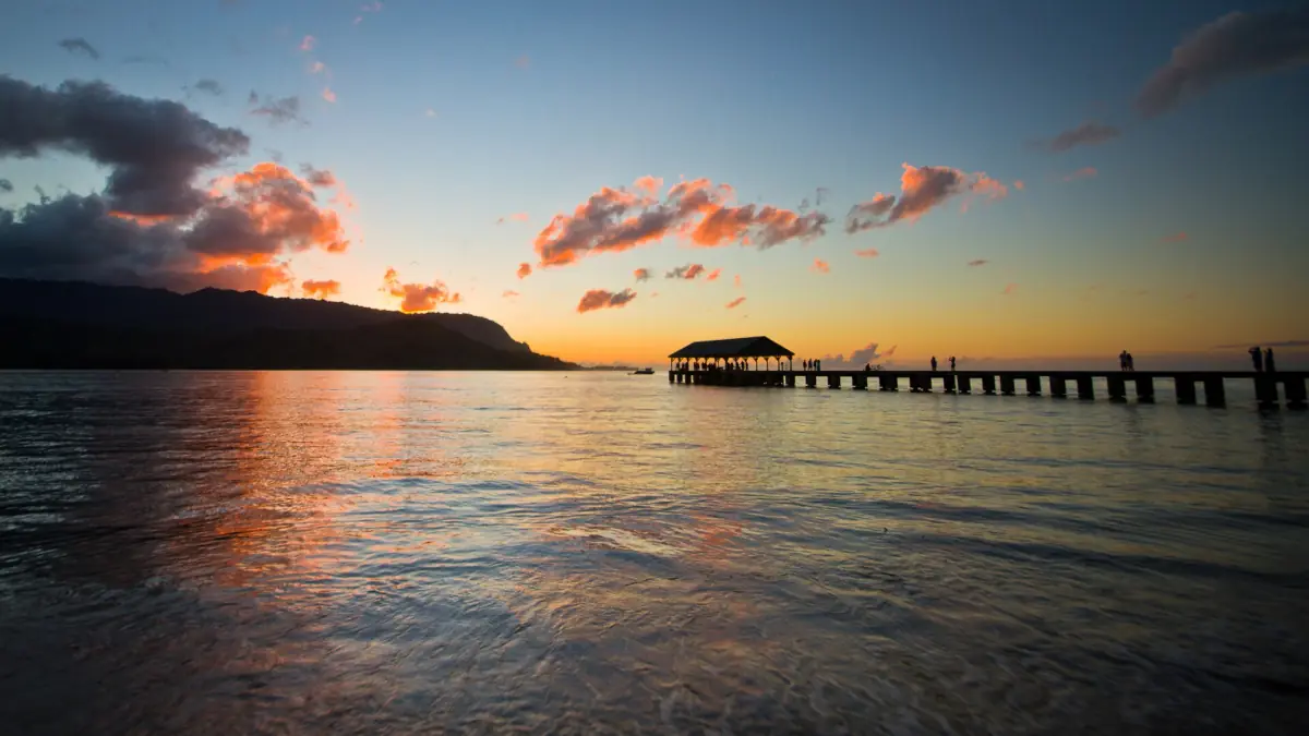 Hanalei Pier at sunset