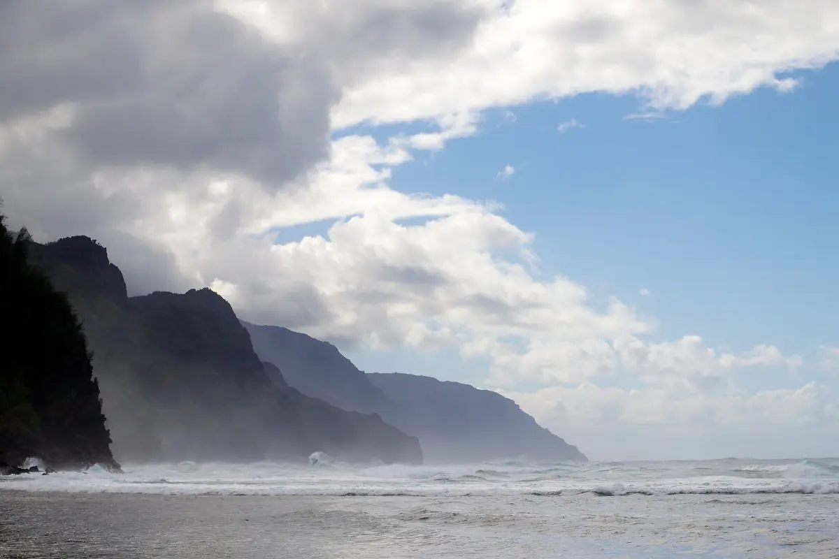 Ke'e Beach and the start of the Na Pali cliffs