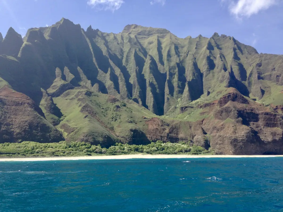 The Na Pali Coast seen from the sea