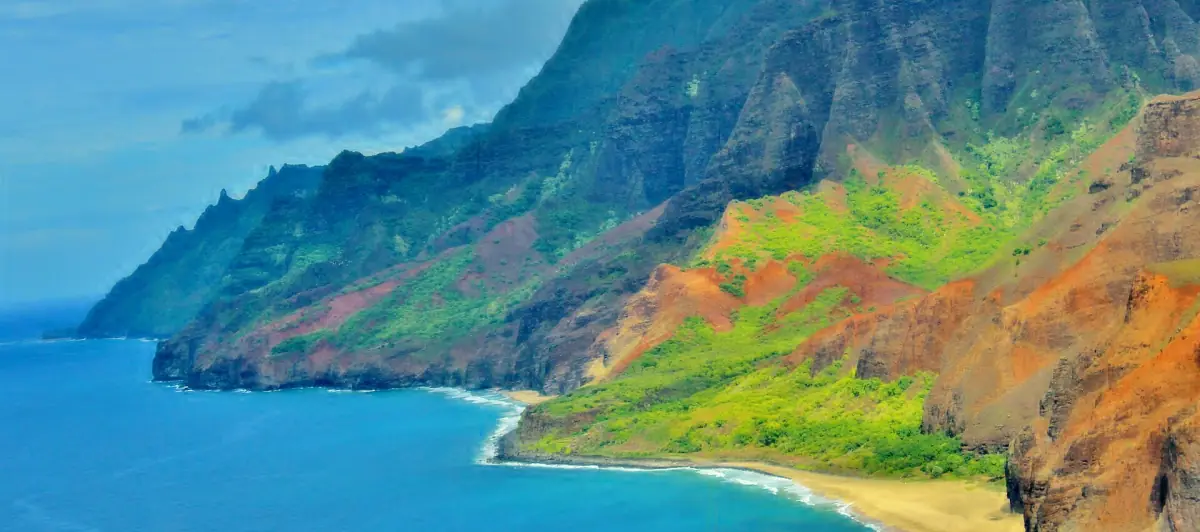The Na Pali Coast from the air