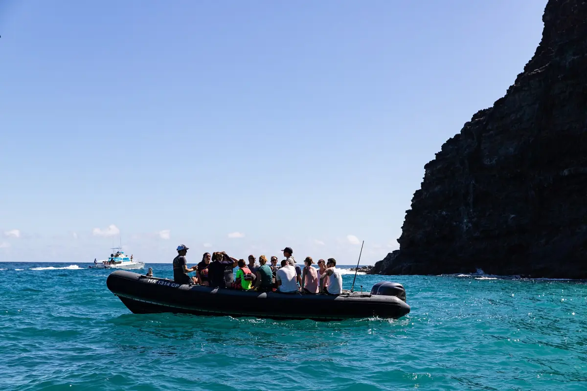 A raft tour along the Na Pali Coast