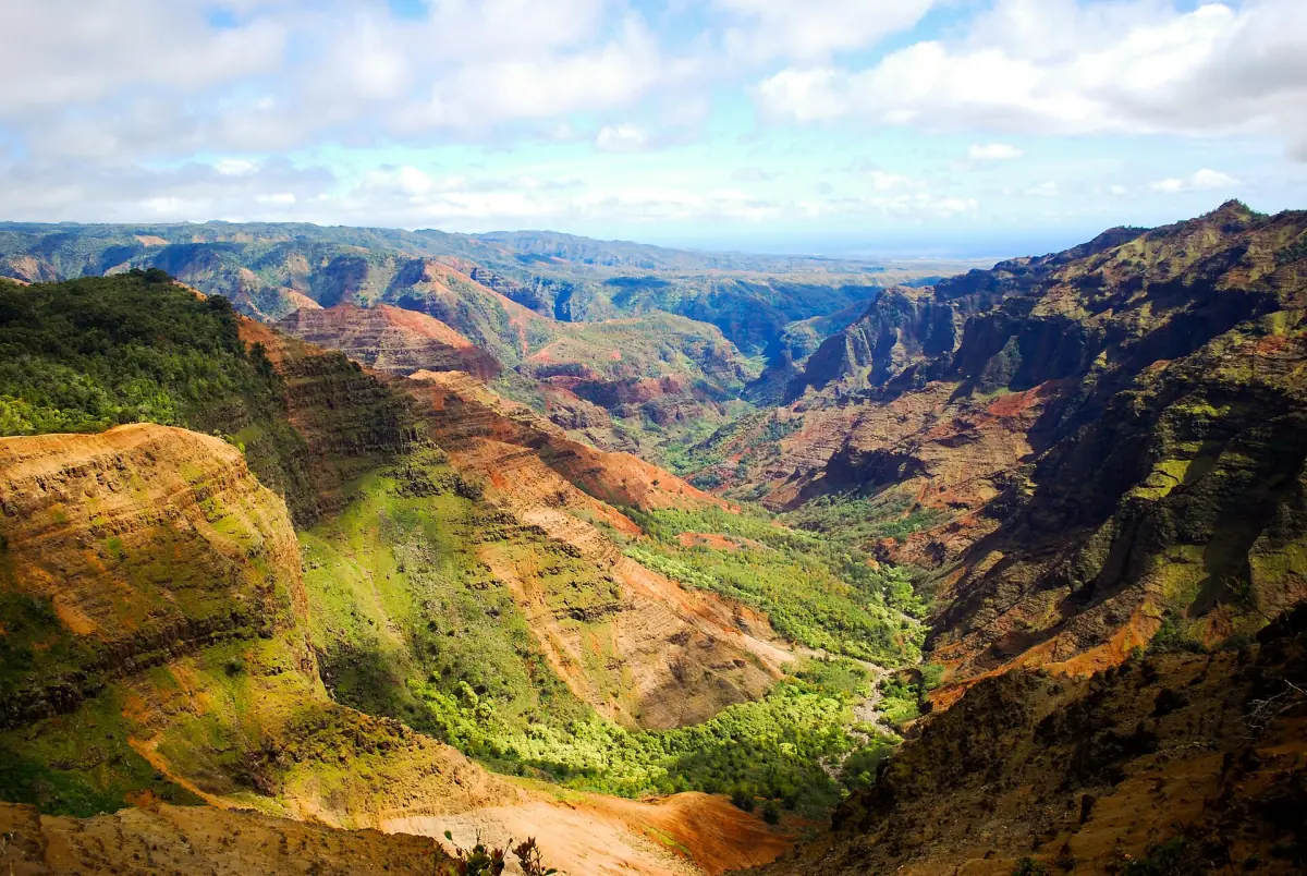 Red and green walls of Waimea Canyon
